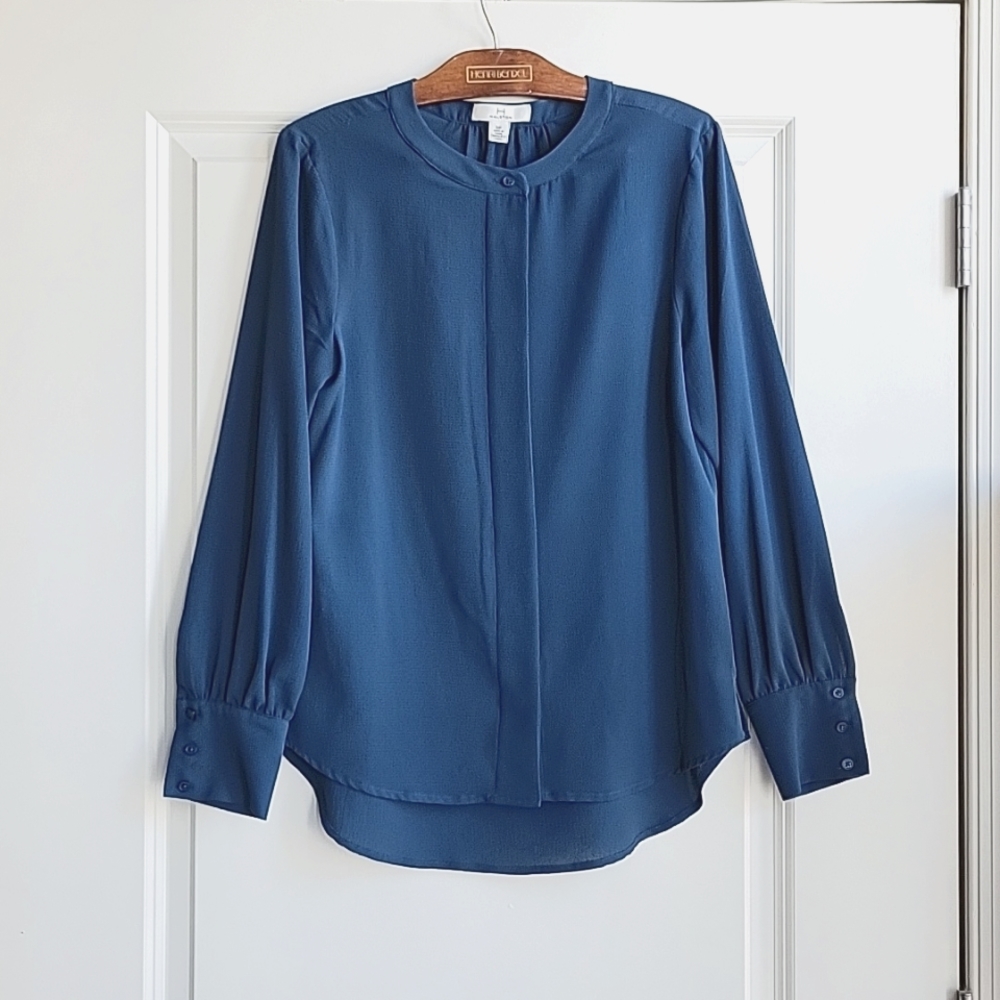 H by Halston Blue Blouse Size S